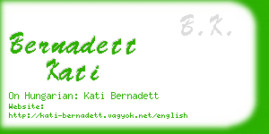 bernadett kati business card